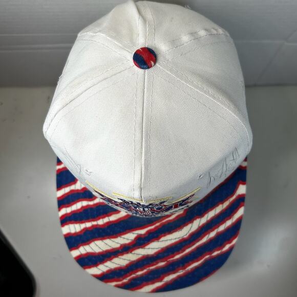 VTG 1992 Buffalo Bills Super Bowl autograph Bruce Smith Jeff Wright hat DAMAGED - Picture 8 of 16